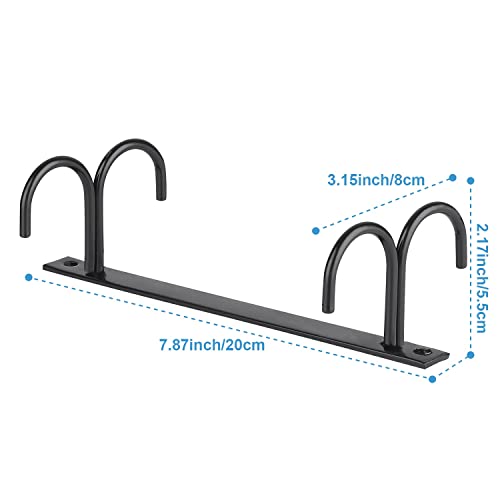 FOMANSH Mug Rack Under Cabinet - Coffee Cup Holder, 12 Mugs Hooks Under Shelf, Display Hanging Cups Drying Hook for Bar Kitchen Utensils Black - color: Black, size: 3 Pack