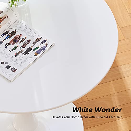 VONLUCE Round Dining Table, 36 Inch Tulip Table with MDF Top and Steel Base, Small Pedestal Table for Dining Room Kitchen Living Room More, Modern Bistro Table Kitchen Table with 220lb Capacity, White - color: 36'' White Round