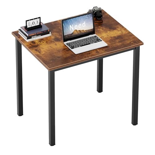 Need Small Computer Desk for Home Office 31.5 Inch Gaming Desk Retro | Black Frame Sturdy and Heavy Duty Writing Desk for Small Spaces, Sturdy Writing Table for Home Office or Study Breakroom - color: Rustic Brown & Black Frame, size: 31.5x23.6 inch