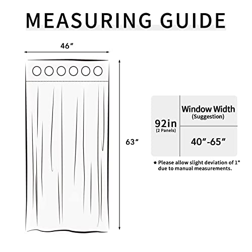 Easy-Going Thermal Grommet Blackout Curtains, 2 Panels 46x63 in, Grey | Washable Grommet Top Window Drapes for Bedroom and Living Room, Noise Reduction, Room Darkening - color: Grey, size: 46"W x 63"L (Pack of 2)