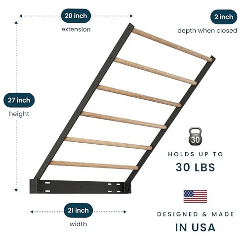 Wall Mounted Drying Rack – Foldable Laundry Drying Rack for Wall, Space Saving Clothes Drying Rack for Laundry Room, Bathroom or Small Spaces
