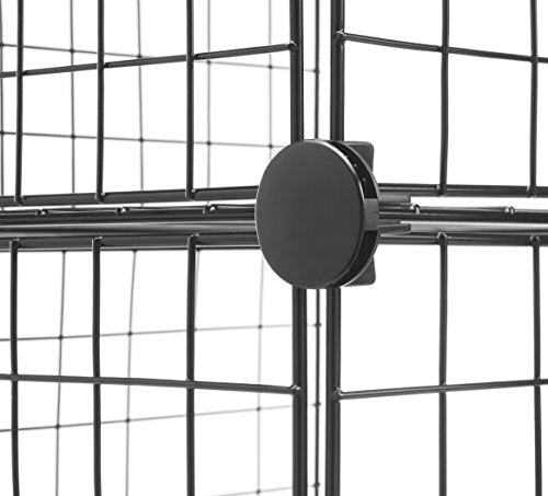 Whitmor Storage Cubes - Stackable Interlocking Wire Shelves -Black (Set of 4) - color: Black
