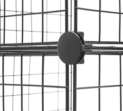 Whitmor Storage Cubes - Stackable Interlocking Wire Shelves -Black (Set of 4) - color: Black