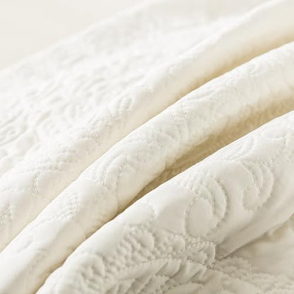 HoneiLife Quilt Sets King Size - Microfiber Bedspreads for King Bed, 3-Piece Lightweight Coverlets, Retro Bedlinen Sets, King Quilt Bedding Set All Season Use-Beige - color: Beige, size: King-106"x96"