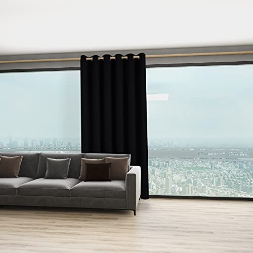 BONZER Room Divider Curtain Grommet Thermal Insulated Blackout Curtains | Wide Room Darkening Window Treatment Drapes for Bedroom Living Room, 84L x 70W Inch (7L x 5.8W ft), 1 Panel, Black - color: Black, size: 70"W x 84"L (Pack of 1)