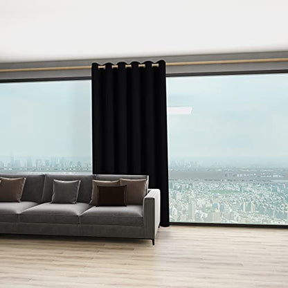 BONZER Room Divider Curtain Grommet Thermal Insulated Blackout Curtains | Wide Room Darkening Window Treatment Drapes for Bedroom Living Room, 84L x 70W Inch (7L x 5.8W ft), 1 Panel, Black - color: Black, size: 70"W x 84"L (Pack of 1)