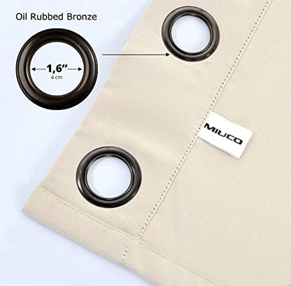 Room Darkening Grommet Blackout Window Curtains Panels for Bedroom Set of 2 52x84 Inch Begie, Bonus 2 Tie Backs Included - color: Beige, size: 52"W x 84"L (Pack of 2)