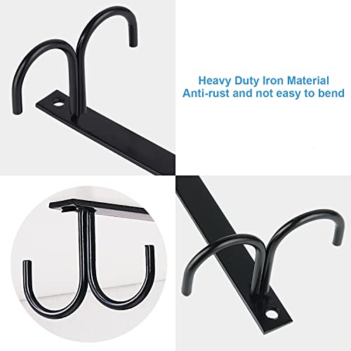 FOMANSH Mug Rack Under Cabinet - Coffee Cup Holder, 12 Mugs Hooks Under Shelf, Display Hanging Cups Drying Hook for Bar Kitchen Utensils Black - color: Black, size: 3 Pack