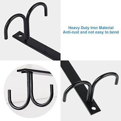 FOMANSH Mug Rack Under Cabinet - Coffee Cup Holder, 12 Mugs Hooks Under Shelf, Display Hanging Cups Drying Hook for Bar Kitchen Utensils Black - color: Black, size: 3 Pack