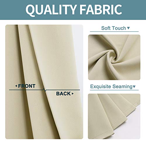 ChrisDowa Room Darkening Curtains for Bedroom and Living Room 40 Inch Long | 2 Panels Set, Thermal Insulated, Noise Reducing, Grommet, Blackout, Window Treatment Drapes, Beige, 29 x 40 Inch - color: Beige, size: 29"W x 40"L (Pack of 2)