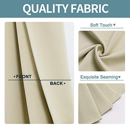 ChrisDowa Room Darkening Curtains for Bedroom and Living Room 40 Inch Long | 2 Panels Set, Thermal Insulated, Noise Reducing, Grommet, Blackout, Window Treatment Drapes, Beige, 29 x 40 Inch - color: Beige, size: 29"W x 40"L (Pack of 2)