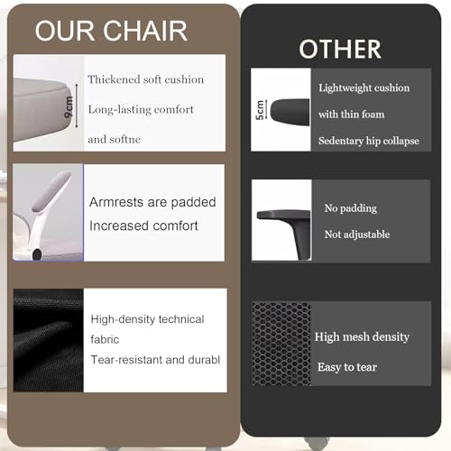 Ergonomic Office Chair Computer Desk Chairs with Flip-up Armrests - color: Black White