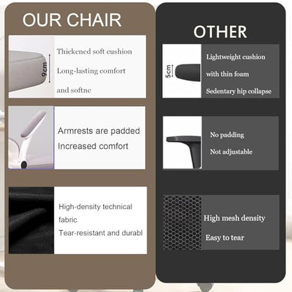 Ergonomic Office Chair Computer Desk Chairs with Flip-up Armrests - color: Black White