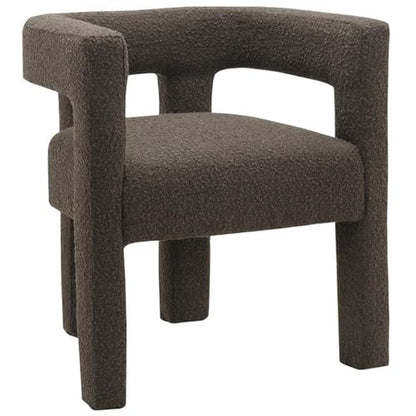 Meridian Furniture Athena Collection Modern | Contemporary Boucle Fabric Upholstered Accent | Dining Chair, 25" W x 21" D x 27" H, Brown - color: Brown