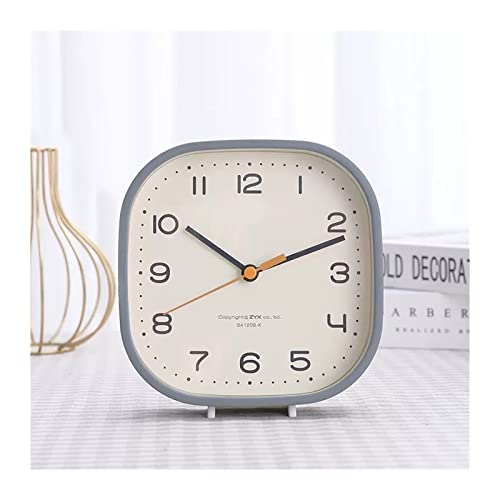 Modern Simple and Fashionable Small Table Clock Holder with Dual-Purpose Silent Bedroom Bedside Desk Table Decor(Gris) - color: Gris