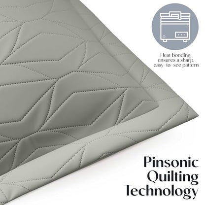 Clara Clark Quilts Twin Size - All Season Bedspread Coverlet Set, Pinsonic Weave Lightweight Bedding Set - 5 Piece Twin Quilt Set with Pillow Shams, London Fog - Twin Ellipse - color: 35 – London Fog – Ellipse, size: Twin