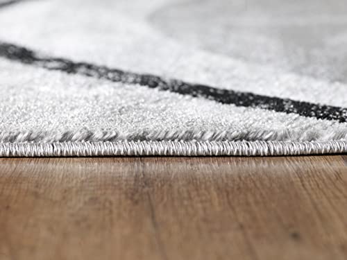 Yafa Home Fashion Modern Contemporary Swirls Design Area Rug, Luxurious, Elegant, and Fashionable Area Rug (Black/Grey, 8 ft X 10 ft) - color: Black/Grey, size: 9'8" x 7'7" (Rectangular)