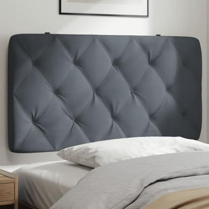 Wall-Mounted Headboard Cushion, 40.2-inch Velvet Upholstered Backrest Pillow for Single Bed, Removable Cover, Dark Grey Soft Reading Support for Bedroom Decor - size: 40.2 in
