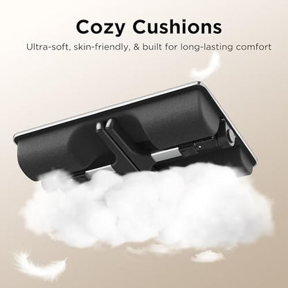 2-in-1 Bed & Lap Desk with Soft Cushion, Adjustable Height & Angle | Wrist Rest, Leather, iPad Holder & Stopper - Foldable Laptop Stand for Bed & Couch, Portable Bed Table Tray for Adults & Kids - color: Black