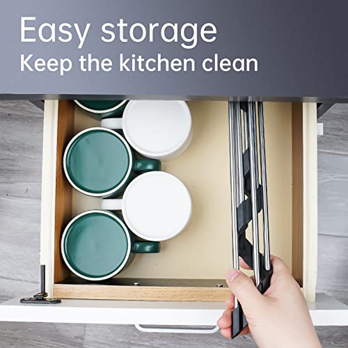 Tomorotec Triangle Roll Up Dish Drying Rack 304 Stainless Steel Black | BPA-Free Food-Grade Silicone Edges Foldable Waterproof Rustproof Heavy-Duty Space Saver Heat Resistant to 550°F - color: Black
