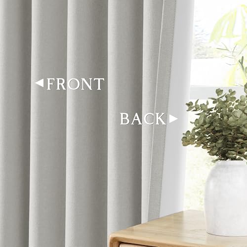 ChrisDowa Light Grey Blackout Curtains 45 Inches Long 2 Panels for Bedroom | Room Darkening,Light Blocking,Thermal Insulated,Faux Linen,Farmhouse,Grommet,Window Treatment,Drapes,Living Room,52x45 - color: Light Grey, size: 52"W x 45"L (Pack of 2)