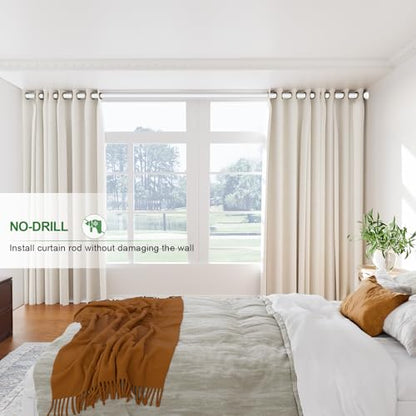 Heavy Duty Tension Curtain Rod No Drilling, 43-102 Inch Adjustable | 1.26" Diameter Pole with Strong Spring Loaded, Non Slip, Renter Friendly, Shower Rods for Bathroom/Windows/Closet,Matte White - color: Matte White, size: 43-102 Inches