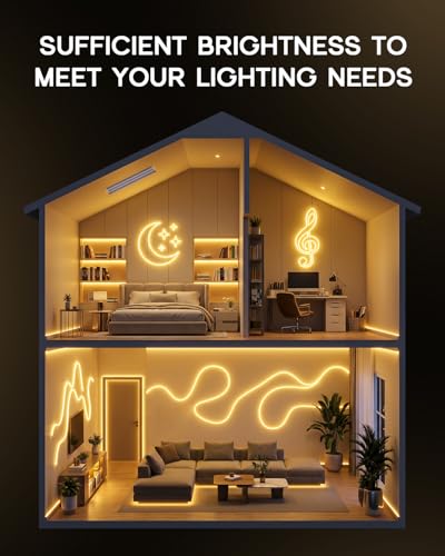 COB LED Strip Lights Warm White 3000K,9.8ft 110-120V LED Tape Light,IP65 Waterproof High CRI 90Ra+ Super Bright Neon Strip Lights for Bedroom,Kitchen Cabinet, Living Room - color: Warm White, size: 9.8ft
