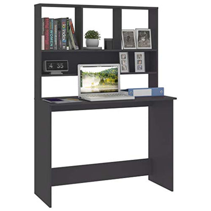 Armoire Desk for Home Office, Modern, Compact, Diamond, Grey, Acrylic, Brushed, Adjustable Height - color: Grey, size: Compact