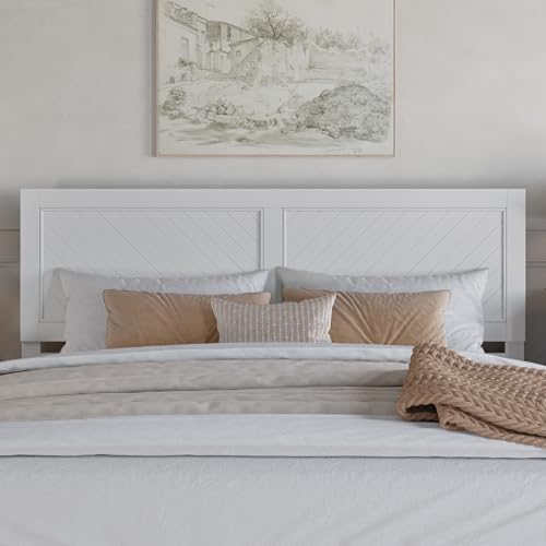 AFI, Canyon King Solid Wood Rustic Farmhouse Headboard, White - color: White, size: King (U.S. Standard)