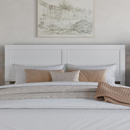 AFI, Canyon King Solid Wood Rustic Farmhouse Headboard, White - color: White, size: King (U.S. Standard)