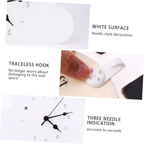 GARVALON Cloud-Shaped Nordic-Style Desktop Clock White Quiet Bedroom Clock Modern Decor