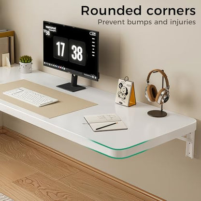 Wall Mounted Folding Table, Folding Desk, The Preferred Choice for Garages and Sheds/Home Offices/Laundries/Home Bars/Kitchens (White, 47.22" D x 19.68" W) - color: White, size: 47.22"D x 19.68"W