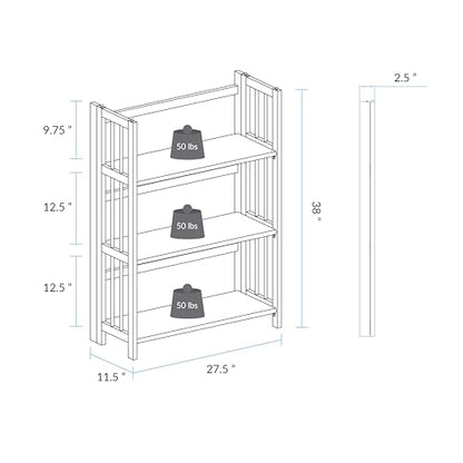 Casual Home 3-Shelf Folding Stackable Bookcase (27.5" Wide)-Slate Gray - color: Slate Gray, size: 3-Shelf Stackable