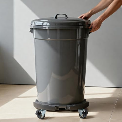 W B D WEIBIDA 2 Pack Round Dolly with Wheels Heavy Duty 440 Lbs Capacity, Rolling Plant Stand Adjustable Roller Base for Large Pots, Barrel, Drum, Cart with Casters - color: Gray