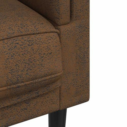 Brown Faux Suede Leather Armchair with Solid Wood Frame, Stain Resistant Upholstered Chair for Living Room Bedroom - color: Brown, size: 1 & Sofa
