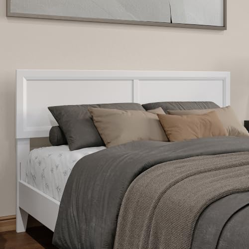 AFI, Sophia Adjustable Modern Queen Wood Headboard, White - color: White, size: Queen (U.S. Standard)
