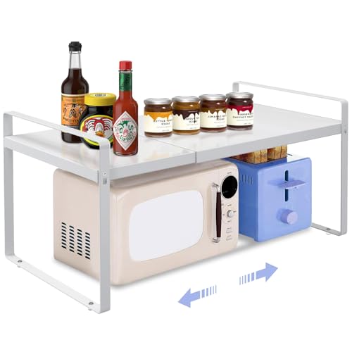 Expandable Cabinet Shelf Rack 9" Wide – Fits 14" to 25" Cabinets (White) | Expandable 14" to 25", Fits Most Standard Cabinets, Heavy Duty Metal, Non-Slip, for Kitchen, Pantry, Spices, Cans & Bottles - color: 9" wide ( 1 PACK)