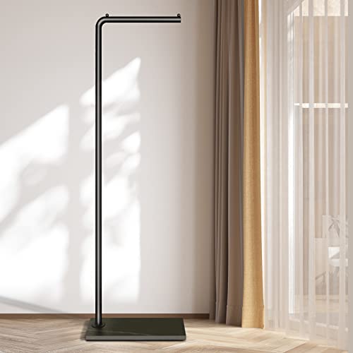 Metal Coat Rack, Modern Clothing Tree with Heavy-weight Slate Base, Small Coat Stand for Entryway/Bedroom/Hallway, Standing Plant Hanger, Matte Black - style: 7-shaped with no hooks