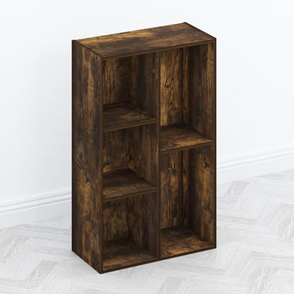 Furinno TOMI TV Stand, 5-Cube Entertainment Center with Open Shelf, Reversible TV Console, for Living Room, Bedroom, Home Office, Amber Pine - color: Amber Pine, size: 5-Cube, Wooden Frame