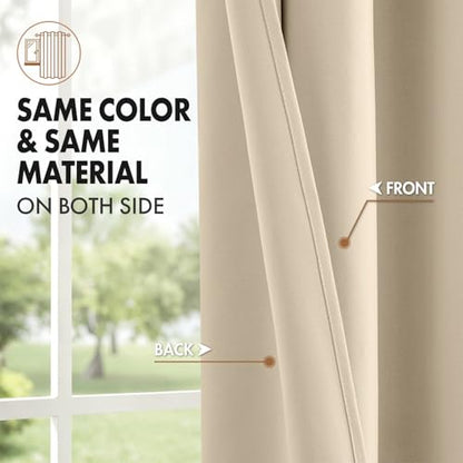 MIULEE Cream Beige Short Blackout Curtains 40"x36" Long 2 Panels | Room Darkening, Kitchen Cafe Rv Basement Bathroom Bedroom Window Drapes, Rod Pocket, Privacy Half Window Small Curtains Tiers - color: Cream Beige, size: 40"W x 36"L (Pack of 2)