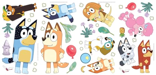 RoomMates Bluey Family and Friends Peel and Stick Wall Decals, RMK5457SCS - style: Family and Friends