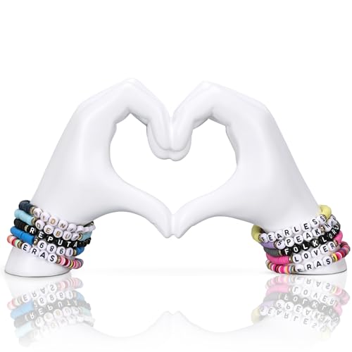 DOVDOV Hand Heart Decorative Statue, White Heart Decoration, Modern Art Home Decoration for Room Coffee Table Office Shelf on Entryway Entrance Tabletop Decoration and Ornament. - color: White