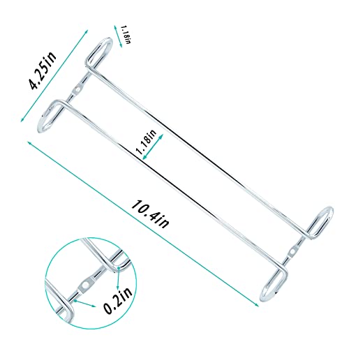 10 Inch Wine Glass Rack Under Cabinet Shelf Stemware Storage Hanging Hanger Organizer Glasses Holder with Drying Under Counter Metal for Kitchen and Bar Set of 4 Silver - size: Set of 4 silver, style: Double Opening