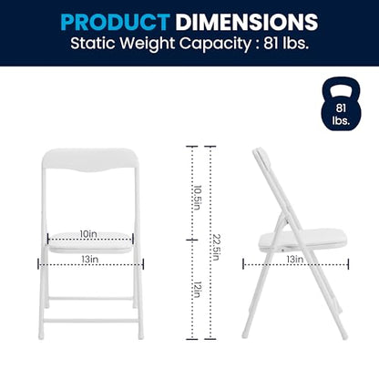 Flash Furniture Mindy Kids 3-Piece Folding Table and Chair Set, White | Daycare and Classroom, Children's Activity Table, Portable - color: White, size: 3 Piece Set