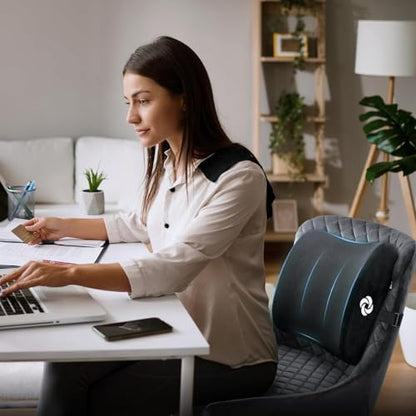 Samsonite Lumbar Support Pillow for Office Chair and Car Seat, Perfectly Balanced Memory Foam, Versatile Use Lower Back Cushion, Black Plush - color: Black Plush