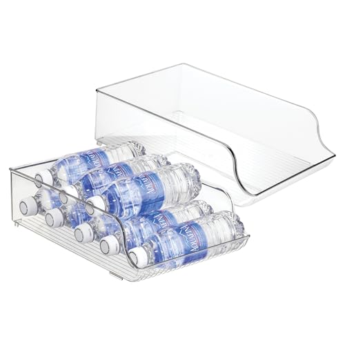 iDesign Plastic Water Bottle Organizer, Clear, 2-Pack | For Fridge, Bottle Holder, For Kitchen and Pantry - style: Pack of 2