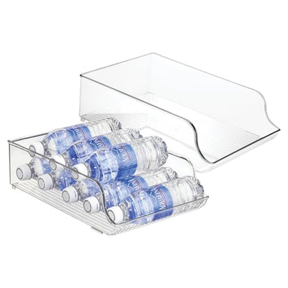 iDesign Plastic Water Bottle Organizer, Clear, 2-Pack | For Fridge, Bottle Holder, For Kitchen and Pantry - style: Pack of 2