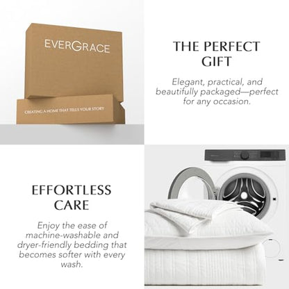 EVERGRACEHOME 100% Cotton Modern Lines Quilt Set Queen Size, Bright White | Pre-Washed Soft Cotton, Striped Coverlet Bedspread, 3 Piece Lightweight Bedding Set for All Season, with 2 Pillow Shams - color: Bright White, size: Full/Queen (92" X 92")