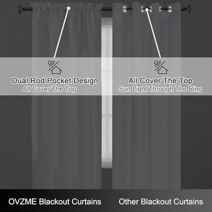Pure White Blackout Curtains for Bedroom 90 Inch Length 2 Panels, Solid Thermal Insulated Soft Fabric Privacy Curtains, Modern Window Treatments Dual Rod Pocket Drapes, 2x40Wx90L Inches - color: Pure White, size: 40"W x 90"L (Pack of 2)