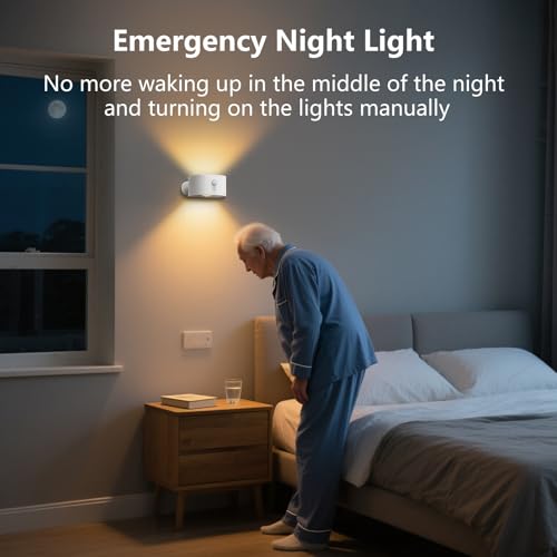 Deyagoo Motion Sensor Wall Light,Rechargeable Battery Operated Sconce-White | 360°Rotate, Rechargeable, Dimmable, Touch Control - color: White-C